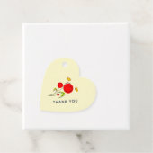 Cute Red Heart Flowers en Yellow Butterflies Bedankjes Labels (In situ)