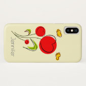 Cute Red Heart Flowers en Yellow Butterflies Case-Mate iPhone Case (Achterkant (horizontaal))