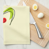 Cute Red Heart Flowers en Yellow Butterflies Theedoek (Quarter Fold)