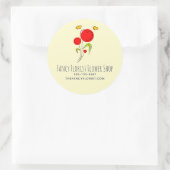 Cute Red Heart Flowers Illustration Business Ronde Sticker (Tas)