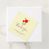 Cute Red Heart Flowers Illustration Wedding Bedankjes Labels (In situ)