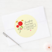 Cute Red Heart Flowers kaarle Soap Scent Ronde Sticker (Envelop)