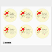 Cute Red Heart Flowers kaarle Soap Scent Ronde Sticker (Vel)