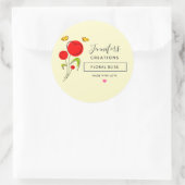 Cute Red Heart Flowers kaarle Soap Scent Ronde Sticker (Tas)