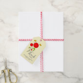 Cute Red Heart Flowers Weddenschap Bedankt Cadeaulabel (Met Touw)
