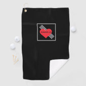 Cute Red Heart, gepersonaliseerde naam Cool Chic v Golfhanddoek (Insitu)