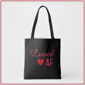 Cute Red Heart Loved AF Canvas tas