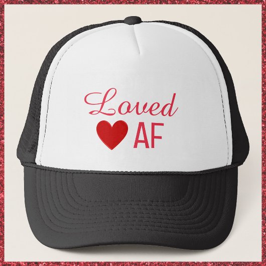 Cute Red Heart Loved AF Trucker Pet