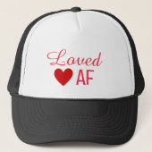 Cute Red Heart Loved AF Trucker Pet (Voorkant)