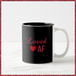 Cute Red Heart Loved AF Tweekleurige Koffiemok