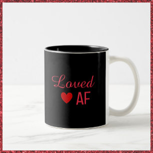 Cute Red Heart Loved AF Tweekleurige Koffiemok