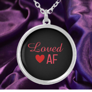 Cute Red Heart Loved AF Zilver Vergulden Ketting