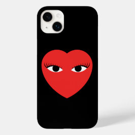Cute Red Heart met Eyes iPhone Case