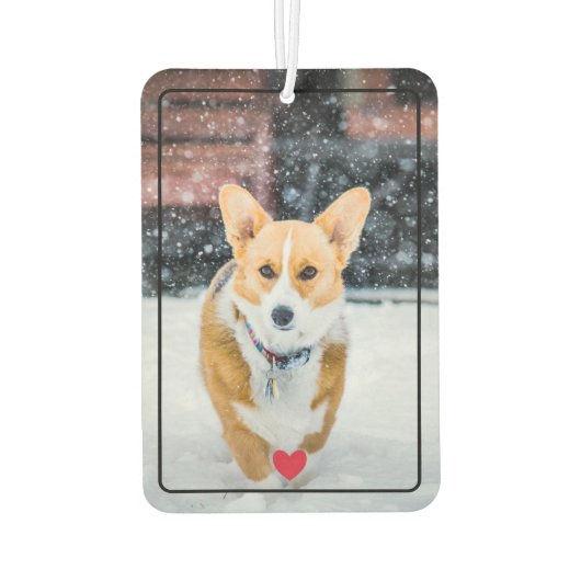 Cute Red Heart met foto van Pet Luchtverfrisser (Achterkant)