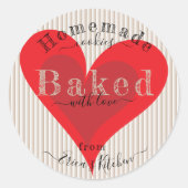 Cute Red Heart met liefde van de keuken Ronde Sticker (Voorkant)