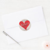 Cute Red Heart met liefde van de keuken Ronde Sticker (Envelop)