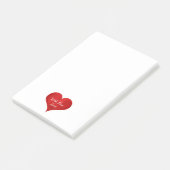 Cute Red Heart met Love Typography Valentijn Name Post-it® Notes (Schuin)