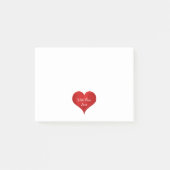 Cute Red Heart met Love Typography Valentijn Post-it® Notes (Voorkant)