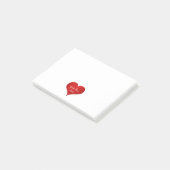 Cute Red Heart met Love Typography Valentijn Post-it® Notes (Schuin)
