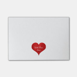 Cute Red Heart met Love Typography Valentijn Post-it® Notes