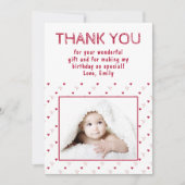 Cute Red Heart Pattern Foto Bedankkaart (Voorkant)