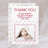 Cute Red Heart Pattern Foto Bedankkaart