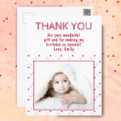 Cute Red Heart Pattern Foto Birthday Dank u Briefkaart