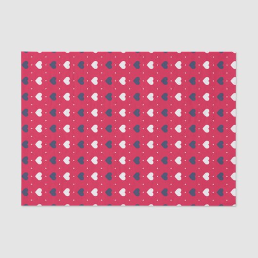 Cute Red Heart Pattern Sweet Love Valentijnsdag Tissuepapier (Voorkant)