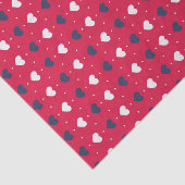 Cute Red Heart Pattern Sweet Love Valentijnsdag Tissuepapier (Detail)