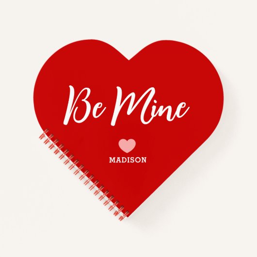 Cute Red Heart Shaped Valentijnsdag, op maat gemaa Notitieboek (Voorkant)