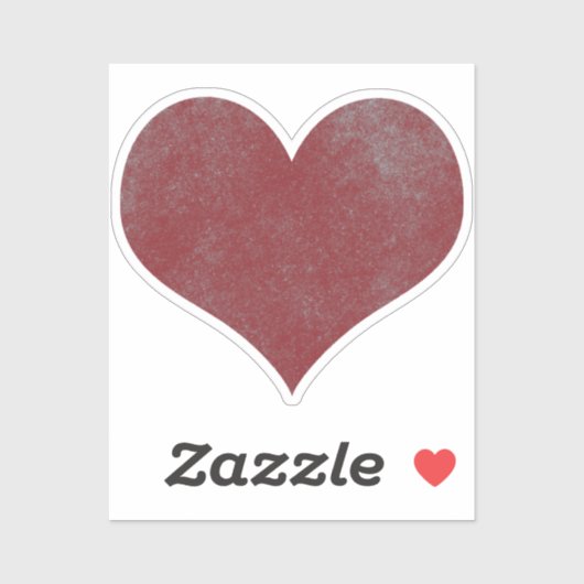 Cute Red Heart Sticker (Vel)