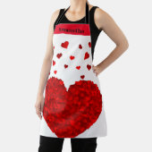Cute Red Heart Valentijn op persoonlijke titel Schort (Insitu)
