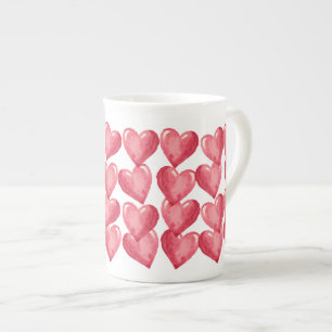 Cute Red Heart Valentijnsdag Gift Porselein Kop
