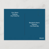 Cute Red Heart Valentijnsdag White Dog Blue Briefkaart (Achterkant)