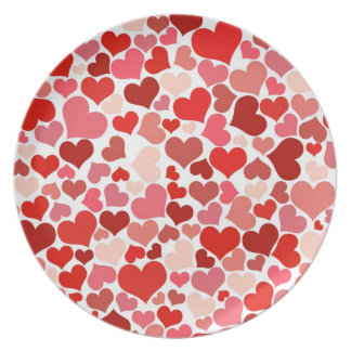 Cute Red Hearts Background Melamine+bord