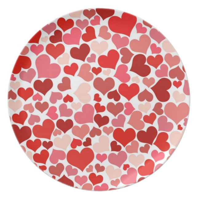 Cute Red Hearts Background Melamine+bord (Voorkant)