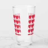 ❤️ Cute Red Hearts Drink Glas (Links)