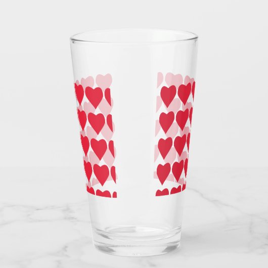 ❤️ Cute Red Hearts Drink Glas (Links)
