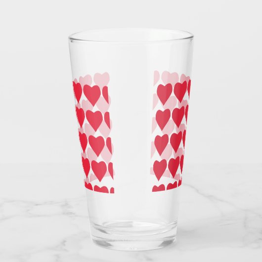 ❤️ Cute Red Hearts Drink Glas (Rechts)