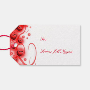 Cute Red Hearts Gift Labels Cadeaulabel
