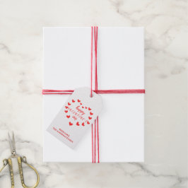 Cute Red Hearts Happy Valentine's Day Cadeaulabel