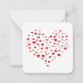 Cute Red Hearts Happy Valentine's day Notitiekaartje (Achterkant)