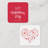 Cute Red Hearts Happy Valentine's day Notitiekaartje (Voorkant / Achterkant)