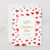 Cute Red Hearts Happy Valentine's day Notitiekaartje (Voorkant)