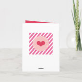 Cute Red Hearts & Hot Pink Stripes Valentijnsdag Feestdagen Kaart (Achterkant)