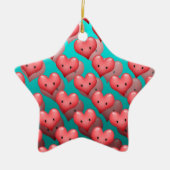 Cute Red Hearts Keramisch Ornament (Voorkant)