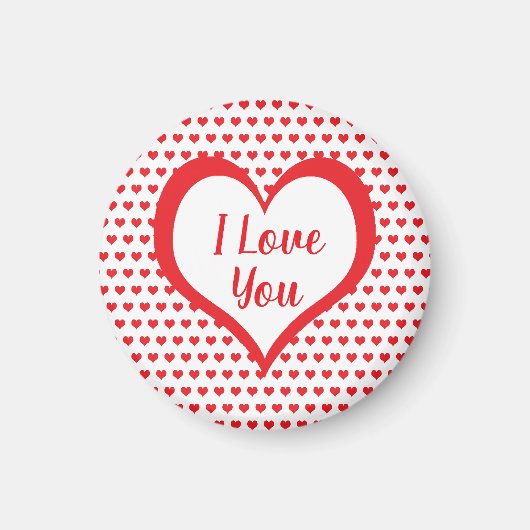 Cute Red Hearts met zwart-wit monogram voor rood e Magneet (Voorkant)