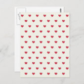 Cute Red Hearts Patroon Briefkaart (Voorkant / Achterkant)