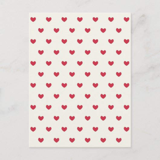 Cute Red Hearts Patroon Briefkaart (Voorkant)