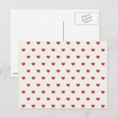 Cute Red Hearts Patroon Briefkaart (Voorkant / Achterkant)